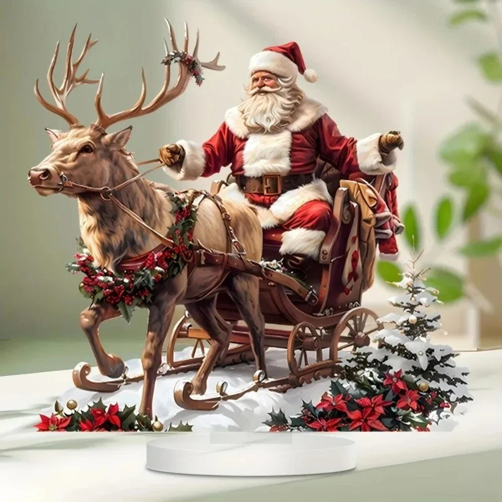 Whimsical Santa Sleigh & Reindeer Decor™